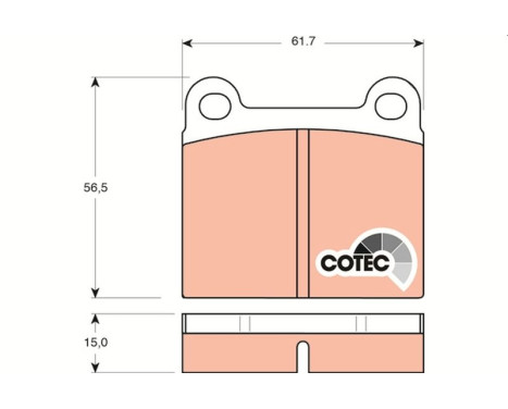 Kit de plaquettes de frein, frein à disque COTEC GDB101 TRW, Image 2