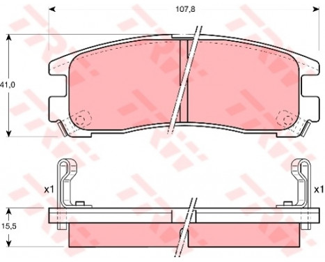 Kit de plaquettes de frein, frein à disque COTEC GDB1023 TRW