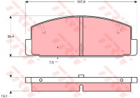 Kit de plaquettes de frein, frein à disque COTEC GDB1027 TRW