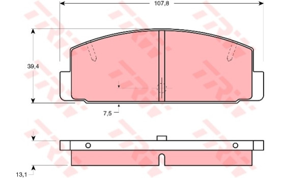 Kit de plaquettes de frein, frein à disque COTEC GDB1027 TRW