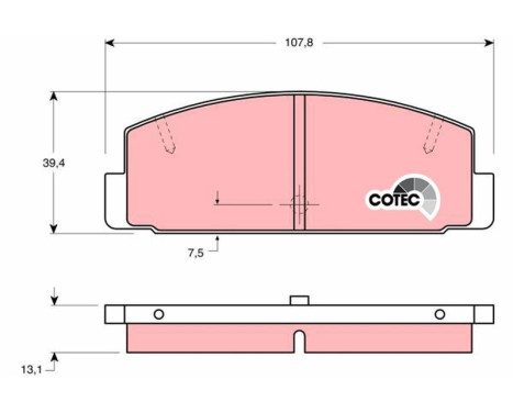 Kit de plaquettes de frein, frein à disque COTEC GDB1027 TRW, Image 2