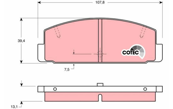 Kit de plaquettes de frein, frein à disque COTEC GDB1027 TRW, Image 2