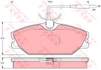 Kit de plaquettes de frein, frein à disque COTEC GDB1030 TRW