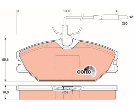 Kit de plaquettes de frein, frein à disque COTEC GDB1030 TRW, Image 2