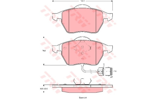 Kit de plaquettes de frein, frein à disque COTEC GDB1049 TRW