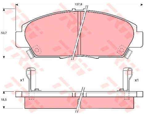 Kit de plaquettes de frein, frein à disque COTEC GDB1061 TRW