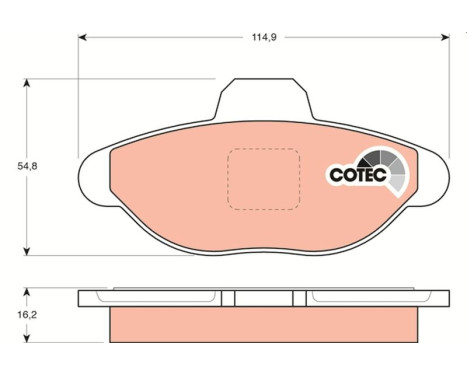 Kit de plaquettes de frein, frein à disque COTEC GDB1099 TRW, Image 2