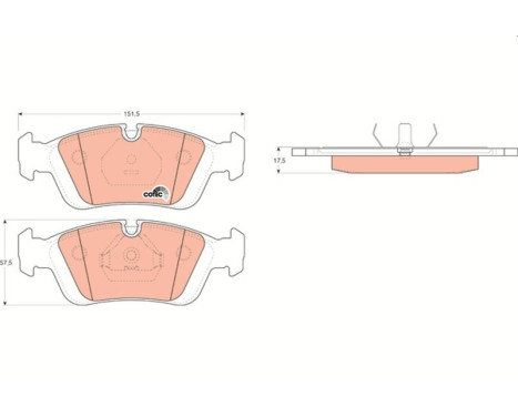 Kit de plaquettes de frein, frein à disque COTEC GDB1100 TRW, Image 2