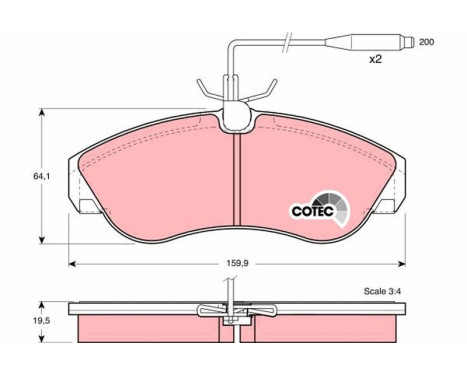 Kit de plaquettes de frein, frein à disque COTEC GDB1106 TRW, Image 2