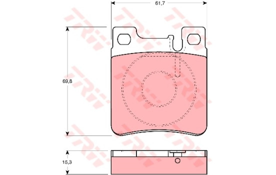 Kit de plaquettes de frein, frein à disque COTEC GDB1123 TRW