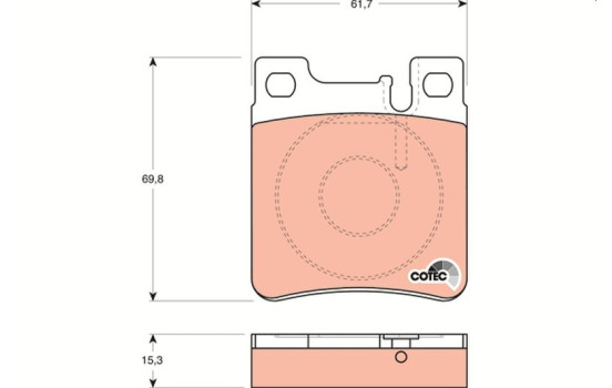 Kit de plaquettes de frein, frein à disque COTEC GDB1123 TRW, Image 2