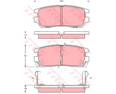 Kit de plaquettes de frein, frein à disque COTEC GDB1127 TRW