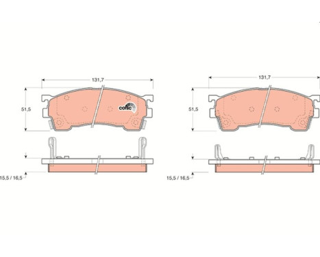 Kit de plaquettes de frein, frein à disque COTEC GDB1139 TRW, Image 2