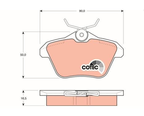 Kit de plaquettes de frein, frein à disque COTEC GDB1147 TRW, Image 2