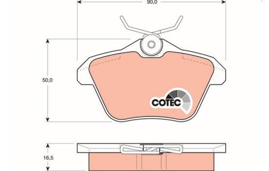 Kit de plaquettes de frein, frein à disque COTEC GDB1147 TRW, Image 2