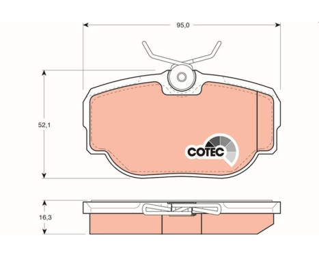 Kit de plaquettes de frein, frein à disque COTEC GDB1155 TRW, Image 2