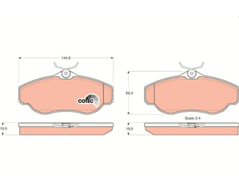 Kit de plaquettes de frein, frein à disque COTEC GDB1156 TRW, Image 2