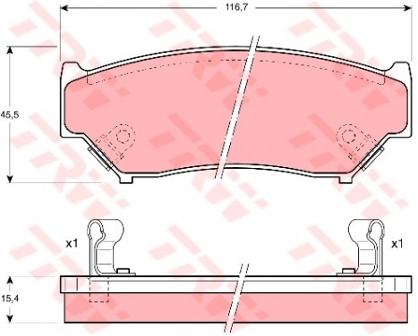 Kit de plaquettes de frein, frein à disque COTEC GDB1174 TRW