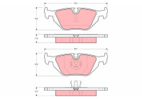 Kit de plaquettes de frein, frein à disque COTEC GDB1189 TRW