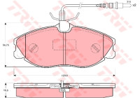 Kit de plaquettes de frein, frein à disque COTEC GDB1259 TRW