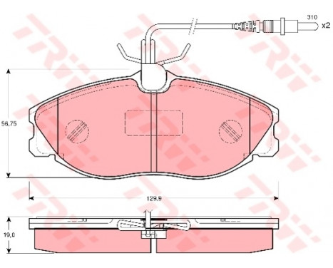 Kit de plaquettes de frein, frein à disque COTEC GDB1259 TRW