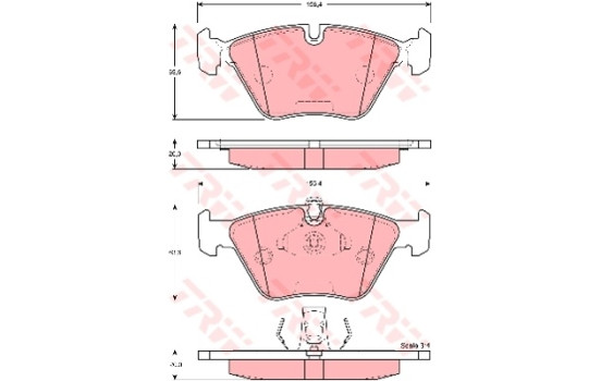 Kit de plaquettes de frein, frein à disque COTEC GDB1264 TRW