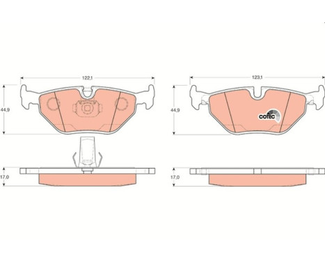 Kit de plaquettes de frein, frein à disque COTEC GDB1265 TRW, Image 2