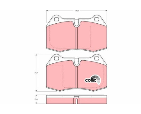 Kit de plaquettes de frein, frein à disque COTEC GDB1269 TRW, Image 2