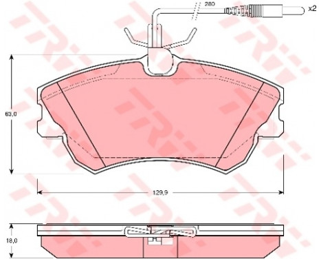 Kit de plaquettes de frein, frein à disque COTEC GDB1270 TRW