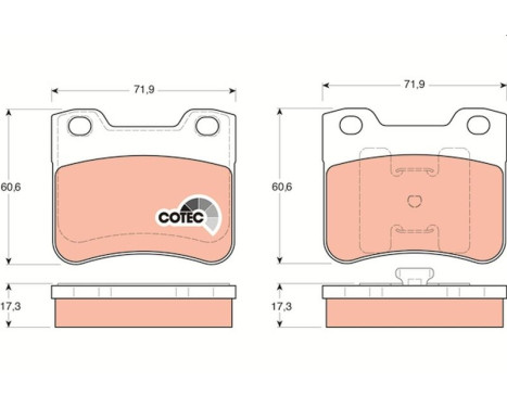 Kit de plaquettes de frein, frein à disque COTEC GDB1279 TRW, Image 2