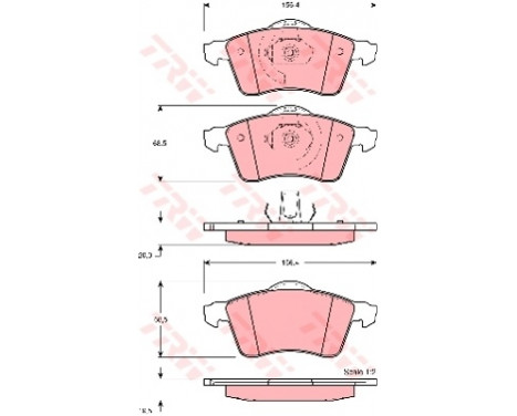 Kit de plaquettes de frein, frein à disque COTEC GDB1282 TRW