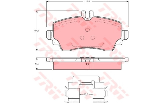 Kit de plaquettes de frein, frein à disque COTEC GDB1292 TRW