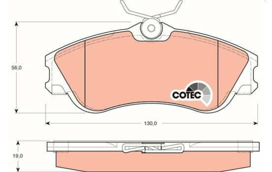 Kit de plaquettes de frein, frein à disque COTEC GDB1295 TRW, Image 2