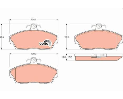 Kit de plaquettes de frein, frein à disque COTEC GDB1319 TRW, Image 2