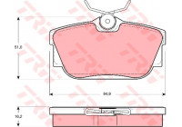 Kit de plaquettes de frein, frein à disque COTEC GDB1325 TRW