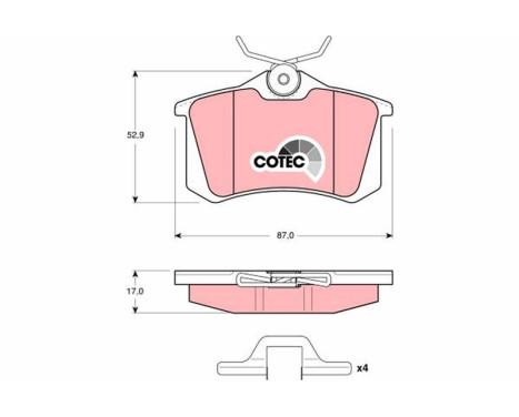 Kit de plaquettes de frein, frein à disque COTEC GDB1328 TRW, Image 2