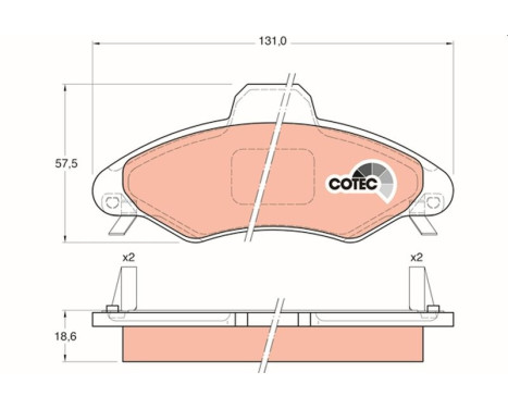 Kit de plaquettes de frein, frein à disque COTEC GDB1349 TRW, Image 2