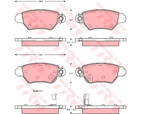 Kit de plaquettes de frein, frein à disque COTEC GDB1352 TRW