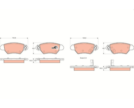 Kit de plaquettes de frein, frein à disque COTEC GDB1352 TRW, Image 2