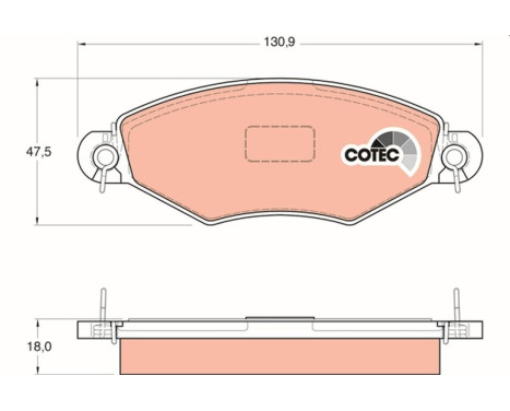 Kit de plaquettes de frein, frein à disque COTEC GDB1361 TRW, Image 2