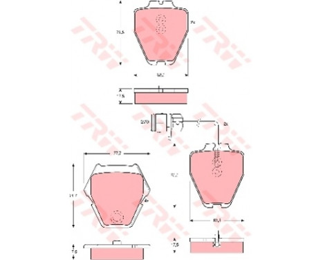 Kit de plaquettes de frein, frein à disque COTEC GDB1371 TRW