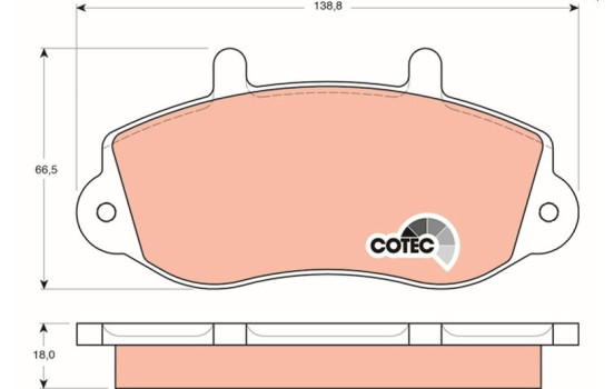 Kit de plaquettes de frein, frein à disque COTEC GDB1380 TRW, Image 2