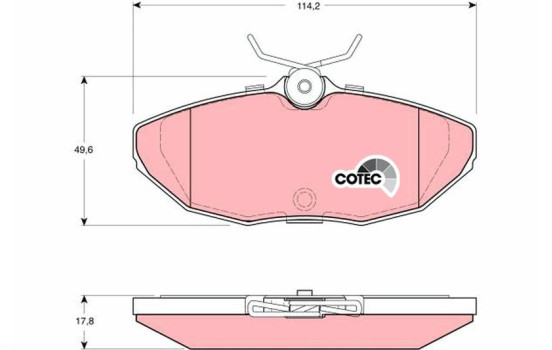 Kit de plaquettes de frein, frein à disque COTEC GDB1398 TRW, Image 2
