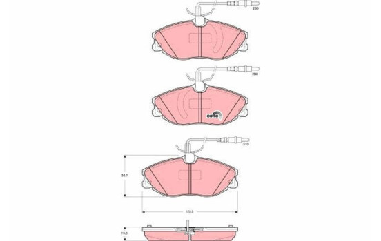 Kit de plaquettes de frein, frein à disque COTEC GDB1423 TRW, Image 2