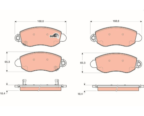 Kit de plaquettes de frein, frein à disque COTEC GDB1424 TRW, Image 2