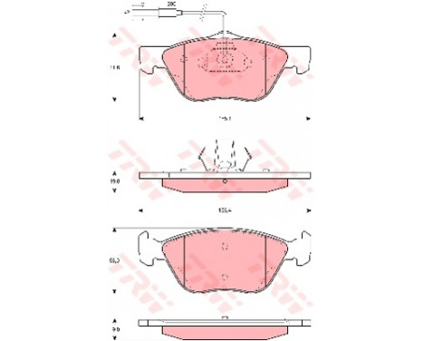 Kit de plaquettes de frein, frein à disque COTEC GDB1427 TRW