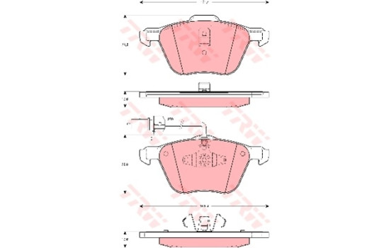 Kit de plaquettes de frein, frein à disque COTEC GDB1460 TRW