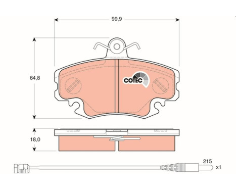 Kit de plaquettes de frein, frein à disque COTEC GDB1465 TRW, Image 2