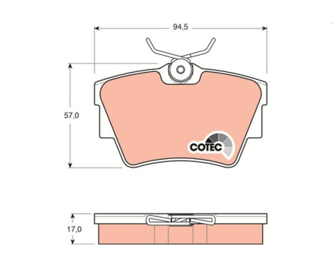 Kit de plaquettes de frein, frein à disque COTEC GDB1479 TRW, Image 2