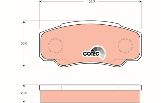 Kit de plaquettes de frein, frein à disque COTEC GDB1521 TRW, Image 2
